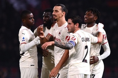 ミランが暫定首位、2人退場のボローニャとの熱戦制す