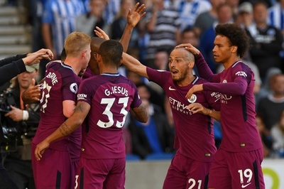 マンCが昇格組のブライトンに勝利、アグエロが決勝点