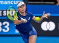 テニスの男女混合国別対抗戦、第30回ホップマンカップ、オーストラリア対ベルギー。リターンを打つダリア・ガブリロワ（2018年1月3日撮影）。(c)AFP/TONY ASHBY