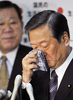 都内の民主党（Democratic Party of Japan、DPJ）本部で記者会見する小沢一郎（Ichiro Ozawa）代表（2009年3月24日撮影）。(c)AFP/Yoshikazu TSUNO