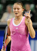 優勝を喜ぶディナラ・サフィナ。（2008年9月21日撮影）(c)AFP/Toru YAMANAKA
