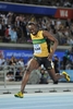 第13回世界陸上大邱大会（13th IAAF World Championships in Athletics Daegu）は4日、男子4×100メートルリレー決勝が行われ、ジャマイカが37秒04の世界新記録で金メダルを獲得した。

フィニッシュするジャマイカの第4走者のウサイン・ボルト（Usain Bolt、2011年9月4日撮影）。(c)AFP/JUNG YEON-JE