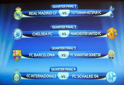 サッカー欧州CL、準々決勝以降の組み合わせ決まる