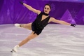 平昌冬季五輪、フィギュアスケート女子シングル・ショートプログラム（SP）の演技に臨むケイトリン・オズモンド（2018年2月21日撮影）。(c)AFP/Roberto SCHMIDT
