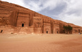 サウジアラビア北西部アルウラ近郊にある世界遺産の古代の墓（2018年3月31日撮影）。(c) FAYEZ NURELDINE / AFP
