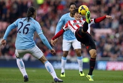 マンC、サンダーランドに敗れ3位浮上ならず