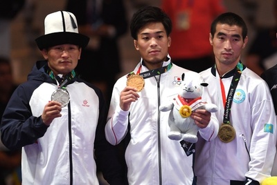 太田がグレコローマン60キロ級で金メダル獲得、アジア大会