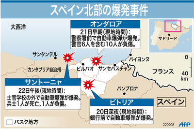 【図解】スペイン・バスク地方の爆発事件