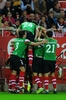 11-12スペイン1部リーグは20日、第13節の試合が各地で行われ、アスレティック・ビルバオ（Athletic Bilbao）が2-1でセビージャFC（Sevilla FC）に勝利した。

チームの得点に歓喜するアスレティック・ビルバオの選手（2011年11月20日撮影）。(c)AFP/JORGE GUERRERO