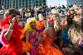 ブラジル・サンパウロ（Sao Paulo）で10日、毎年恒例の「ゲイ・プライド・パレード（Gay Pride Parade）」が開かれた。「ホモフォビア（同性愛嫌悪）は治療できる（Homophobia has cure）」とのテーマの下、およそ300万人がパレードに参加した（2012年6月10日撮影）。(c)AFP/Yasuyoshi CHIBA
