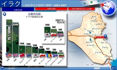 【アニメーション】イラク　混迷深まる国家の情勢　2003 - 2007