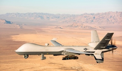 墜落の米無人機、戦闘機と「接触せず」 ロシア