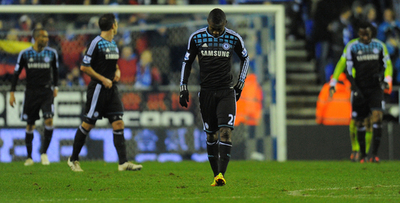 チェルシー ウィガンと引き分ける