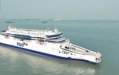 中国製大容量電池ハイブリッドRORO式客船2号船 英国の船主に引き渡し