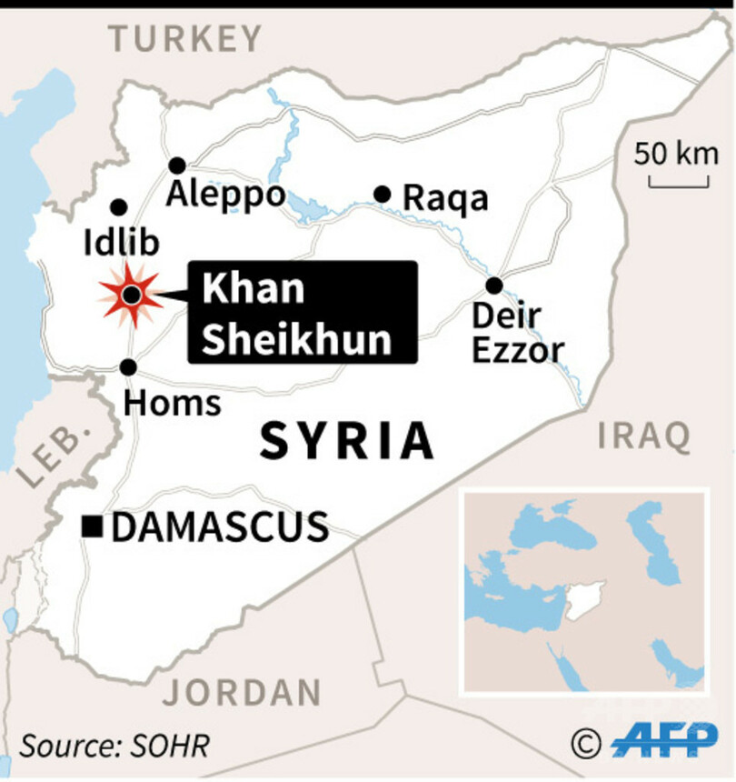 シリア「ガス攻撃」で民間人58人死亡、治療に当たる病院にも爆撃