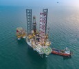 渤海で新たに見つかった石油・ガス田「渤中13ー2」（2021年2月21日撮影）。(c)Xinhua News 