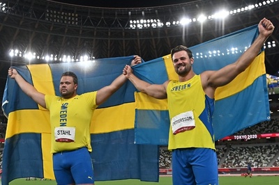 男子円盤投げ、スウェーデン勢が金銀 東京五輪