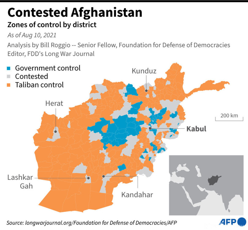 アフガン大統領、窮地の北部都市訪問 対タリバン戦で軍激励