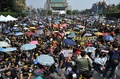 台湾・台北（Taipei）の総統府前で行われたデモの様子（2014年3月30日撮影）。(c)AFP/Sam Yeh