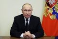ロシア首都モスクワ郊外のコンサートホールが銃撃された翌日に演説するウラジーミル・プーチン大統領。スプートニク提供（2024年3月23日撮影・提供）。(c)Mikhail METZEL / POOL / AFP