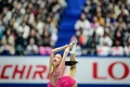 24-25フィギュアスケートグランプリ（GP）シリーズ第4戦、NHK杯、女子シングル・ショートプログラム（SP）。演技に臨む千葉百音（2024年11月8日撮影）。(c)Yuichi YAMAZAKI / AFP