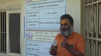 動画:インド総選挙、グジャラート州に有権者1人のための投票所