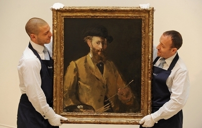 マネの自画像、30億円で落札