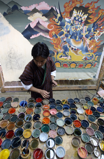 ブータン、首都ティンプーの美術学校