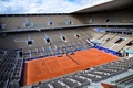 パリ五輪、テニス男子。会場で練習するスペインのラファエル・ナダル（右、2024年6月23日撮影）。(c)MARTIN BERNETTI / AFP
