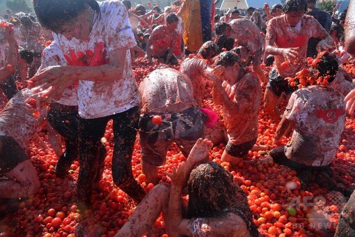 今年も豪快に！ コロンビアで恒例のトマト投げ祭り 写真18枚 国際