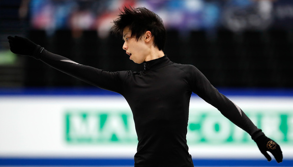 羽生結弦、4カ月ぶり実戦へ公式練習 世界フィギュア 写真15枚 国際