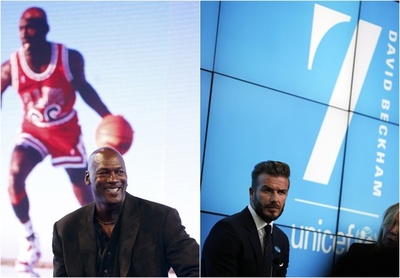 ジョーダン氏とベッカム氏、元スポーツ選手の長者番付でワンツー