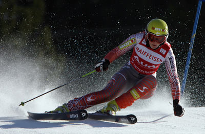 ＜06-07アルペンスキーW杯＞女子大回転・最終第7戦、ホスプ 1本目を終えトップに立つ - スイス