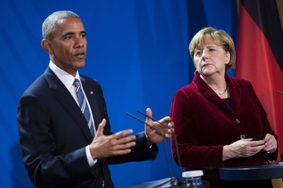 訪独のオバマ氏、トランプ氏に「ロシアに立ち向かう」姿勢期待