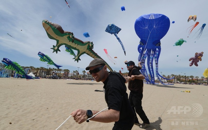 巨大なタコやカメが大空を泳ぐ スペインで国際たこ揚げ大会 写真18枚 国際ニュース Afpbb News