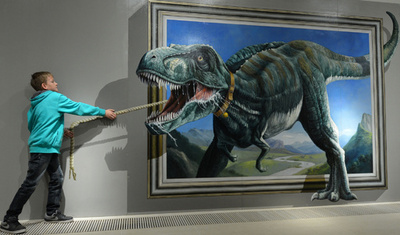 キャンバスから飛び出すトラ！ドイツで体験型3Dアート展