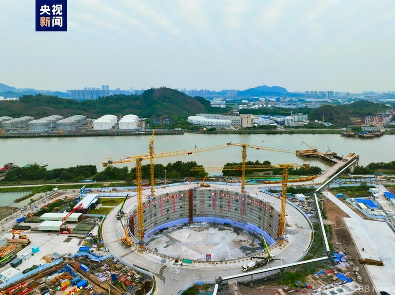 中国大湾区の「スーパー工事」 獅子洋大橋で西アンカーブロックが設置完了