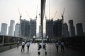 中国北京中心部のビジネス街（2024年7月11日撮影）。(c) GREG BAKER / AFP