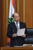 レバノンの新大統領に選出されたミシェル・アウン氏（2016年10月31日提供）。(c)AFP/LEBANESE PARLIAMENT PRESS OFFICE