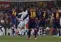 14-15スペイン1部リーグ第28節、FCバルセロナ対レアル・マドリード。先制点を挙げるFCバルセロナのジェレミ・マシュー（2015年3月22日撮影）。(c)AFP/JOSEP LAGO
