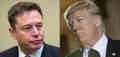 イーロン・マスク氏（左）とドナルド・トランプ前米大統領（2022年5月10日作成）。(c)NICHOLAS KAMM and Brendan Smialowski / AFP