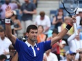 全米オープンテニス、男子シングルス1回戦。勝利を喜ぶノバク・ジョコビッチ（2015年8月31日撮影）。(c)AFP/TIMOTHY  A. CLARY