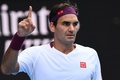 全豪オープンテニス、男子シングルス準々決勝。ポイントを奪って喜ぶロジャー・フェデラー（2020年1月28日撮影）。(c)William WEST / AFP