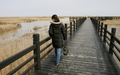 上海（Shanghai）近郊の崇明島（Chongming Island）の湿原にある渡り鳥保護区（2007年3月20日撮影）。(c)AFP/Mark Ralston