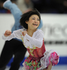 フィギュアスケート09欧州選手権（%%ISU European Figure Skating Championships 2009%%）ペア・フリースケーティング（FS）で2位につけ、総合2位に入ったロシアの川口悠子（%%Yuko Kawaguchi%%、手前）とアレクサンドル・スミルノフ（%%Alexander Smirnov%%）。（2009年1月21日撮影）(c)AFP/OLIVIER MORIN