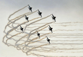 韓国・鶏龍（Gyeryong）の陸海空軍本部で前月29日、1日に61年を迎える「国軍の日（Armed Forces Day）」に向けたリハーサルが行われた。1950年～53年の朝鮮戦争で、韓国は1953年、北朝鮮と休戦協定を結んだが、法的には戦争状態にある。

写真は、鶏龍の陸海空軍本部で実施された「国軍の日」に向けたリハーサルを行う韓国軍の超音速訓練機「T-50」（2009年9月29日撮影）。(c)AFP/JUNG YEON-JE