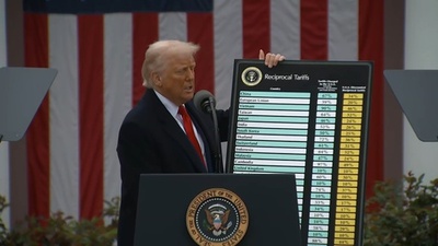 動画:トランプ氏、すべての国に10%関税 日本には24%