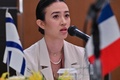 都内で先進7か国（G7）の大使らと面会した元人質のイスラエル人女性ノア・アルガマニさん（2024年8月21日撮影）。(c) Richard A. Brooks / AFP