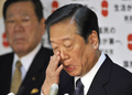 都内の民主党（Democratic Party of Japan、DPJ）本部で記者会見する小沢一郎（Ichiro Ozawa）代表（2009年3月24日撮影）。(c)AFP/Yoshikazu TSUNO