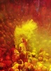 インド・バルサナ（Barsana）にあるラーダー・ラニ寺院（Radha Rani Temple）で21日、春を迎える祭り「Lathmar Holi」が催され、人々がカラフルな粉や水を掛け合った。ヒンズー教の春の祭典「ホーリー（Holi）」は今年は3月27日に行われるが、バーサーナには一足早く、地元版の「Lathmar Holi」で春を祝う習わしがある（2013年3月21日撮影）。(c)AFP/Sanjay Kanojia